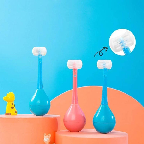 Soft Bristle 3-Sided Training Toothbrush – Inverted Silicone Head for Kids (Ages 2-12, 1 Pc) - dailyneed.life