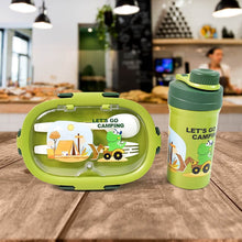 Plastic Lunch Box Leak Proof 3 Compartment with Bottle, Spoon and Fork (1 Set) - dailyneed.life