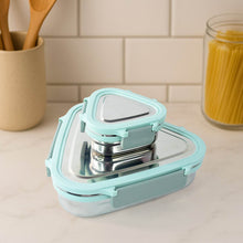 Ganesh Trinity 2-Piece Stainless Steel Triangle Lunch Box Set - dailyneed.life