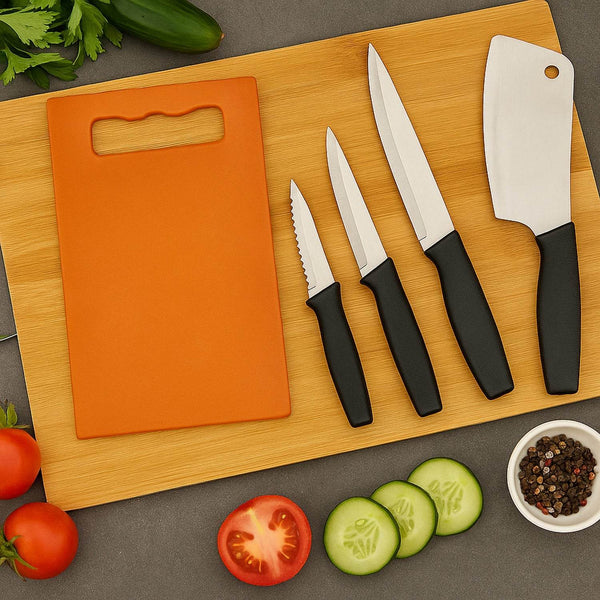 Chopping Board with Knife Set (Pack of 5) - dailyneed.life