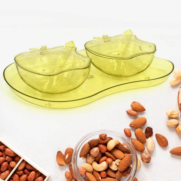 Apple Shape Tray Bowl Used For Serving Snacks And Various Food Stuffs. - dailyneed.life
