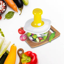 Hand Press Fruits and Vegetable 2 in 1 Push Chopper for Kitchen, 3 Sharp Stainless Steel Blades (1600Ml) - dailyneed.life