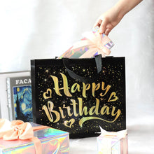 Birthday Gift Bag with Gold Shiny Stars, Reusable Party Gift Bags (1 Pc) - dailyneed.life