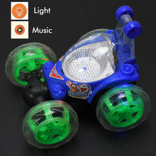 Rechargeable 360 degree stunt rolling remote control car with colourful 3d lights and music for kids - dailyneed.life