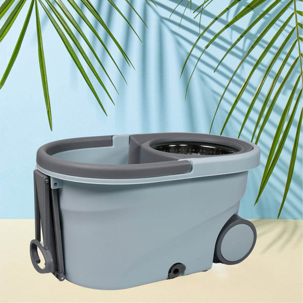 Quick Spin Mop With Steel Spin, Bucket Floor Cleaning, Easy Wheels & Big Bucket, Floor Cleaning Mop with Bucket - dailyneed.life