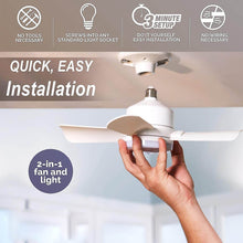 Original Cool LED Socket Fan Light – Ceiling Fan Replacement, 1000 Lumens/5000K, Remote Controlled (Remote Battery Not Included) - dailyneed.life