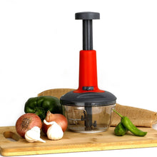 Matte Finish Hand Press Chopper with 3 Blades for Easy Vegetable & Fruit Chopping - dailyneed.life