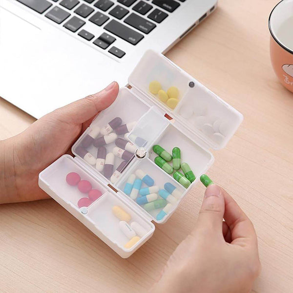 Magnetic Pill Organizer, 7 Compartments Portable Pill Case Travel Pill Organizer, Folding Design Pill Box for Purse Pocket to Hold Vitamins, Cod Liver Oil, Supplements, Medicine Box (1 Pc) - dailyneed.life