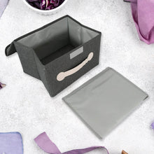 Small Foldable Storage Box With Lid And Handles, Cotton And Linen Storage Bins And Baskets Organizer For Nursery, Closet, Bedroom, Home (28×20×16 Cm / 1 pc) - dailyneed.life