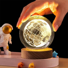 World 3D Crystal Ball lamps With Wood Base (1 Pc) - dailyneed.life