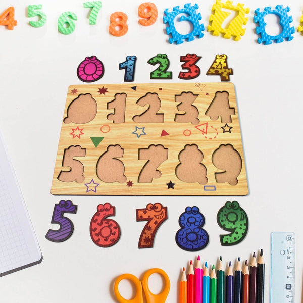 Wooden Number Puzzle Learning Educational Board (1 Set / 28×20 Cm) - dailyneed.life