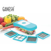Ganesh 7 in 1 Plastic Vegetable Dicer, Blue - dailyneed.life