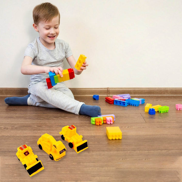 Vehicle Car Engineering Automobile Construction Car Toys Set for Children Kids Crane Excavator Road Roller Forklift Mixer Truck Transporter Truck Machine Construction Toys (6 Pcs Set) - dailyneed.life