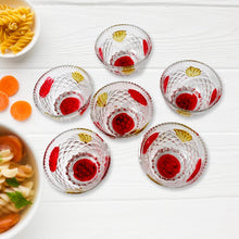 Rose glass Multipurpose Pudding / Dessert / Ice Cream Bowl Set for Home use, Home & Kitchen Serving Bowl for Sundae, Sweets, Snacks, Fruit, Pudding, Nuts or Dip, Serving Bowls 6 Medium & 1 Big Bowl (Set of 7 pc) - dailyneed.life