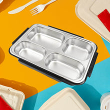 4 Compartment Insulated Lunch Box Stainless Steel |Tiffin Box for Boys, Girls, School & Office Men for Microwave & Dishwasher & Freezer Safe Adult Children Food Container (1 Pc) - dailyneed.life