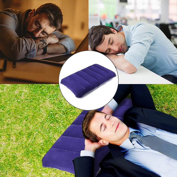 Velvet Air Inflatable Travel Pillow (Blue) - dailyneed.life