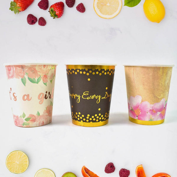 Disposable Paper Cups, Disposable Tea, Coffee Cups (3 Pcs Set / Mix Color) - dailyneed.life