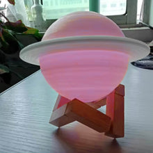 3D Saturn Lamp Home Decoration Bedside Night Light With Base (1 pc / Multicolor) - dailyneed.life