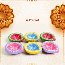 Decorative Hand Painted Clay Puja Diya for Diwali Home Indoor Outdoor Handmade Diya (6 Pcs Set/ Mix Design) - dailyneed.life