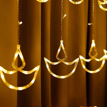 12 Diya Curtain String Lights, Window Curtain Lights with 8 Flashing Modes Decoration Light (White Color) - dailyneed.life