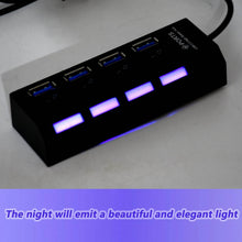 4 Port USB, HUB USB 2.0 HUB Splitter High Speed with On/Off Switch Multi LED Adapter Compatible with Tablet Laptop Computer Notebook - dailyneed.life