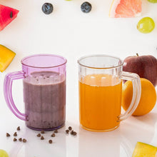 Stylish Juice Glass With Handle, Water Glass, Beer Glass, Milk Shake Glass, Multipurpose Glass Plastic Beer Mug, Unbreakable Beer Tasting Glasses, Clear Juice Glasses Suitable for Kids (2 pc) - dailyneed.life