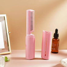 Rechargeable Mini Hair Straightener, Travel Portable USB Charging Cordless Hair Straightener Bursh, Three Temperature Adjustments Flat Iron Comb (1 Pc) - dailyneed.life