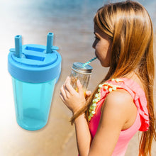 2 Drinks in 1 Cup Water Bottle, Stable Sturdy Dual Use Bottle 2 Straws for Shopping Travel for Outdoor Activities (1 Pc) - dailyneed.life