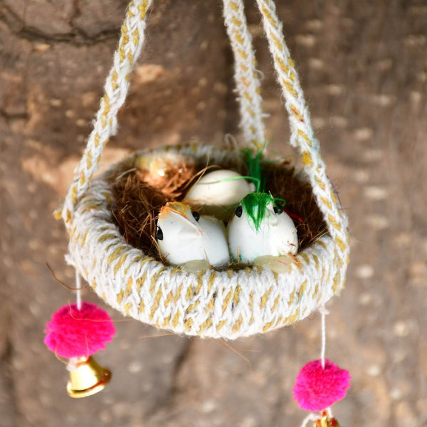 Artificial Jute Hanging Birds Nest Jhumar Chidiyan Ka Ghosla - dailyneed.life