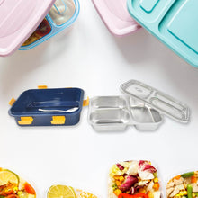 3 Compartment Transparent Stainless Steel Lunch Box for Kids - dailyneed.life
