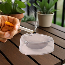 Oblivion Transparent White Ashtray with Cigarette Holder Grooves – Modern Smoke Disposal Tray (1 Pc) - dailyneed.life