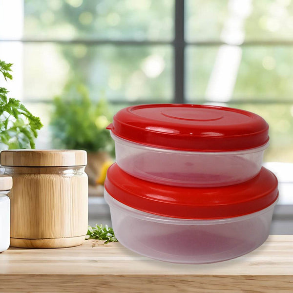 Round Plastic Big & Small Storage Container Box (PACK OF 2) - dailyneed.life