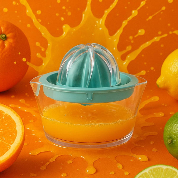 Manual Drink Orange Lemon Citrus Lime Fruit Juice Juicer Squeezer, BPA Free, Press & Pourer With Lid Plastic Manual (1 Pc) - dailyneed.life
