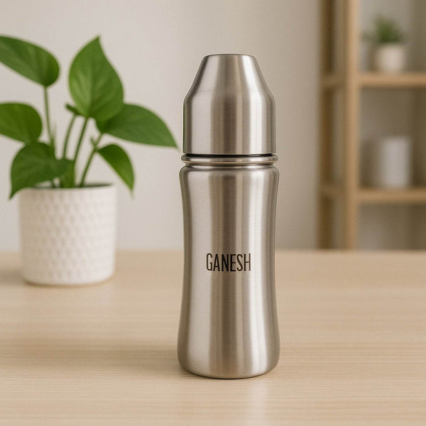 Ganesh Stainless Steel Baby Feeding Bottle, Milk Bottle for New Born / Infants / Toddler Up to 3 Years, BFA Free (250 ML Approx) - dailyneed.life