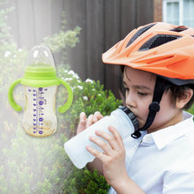 Plastic Baby Feeding Bottle with Handles, Cleaning brush & Straw (300 ML / 1 Pc) - dailyneed.life