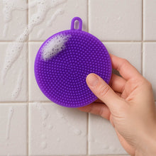 Purple Silicone Dish Scrubber Sponge Mildew Free, Non Stick, Heat Resistant - dailyneed.life
