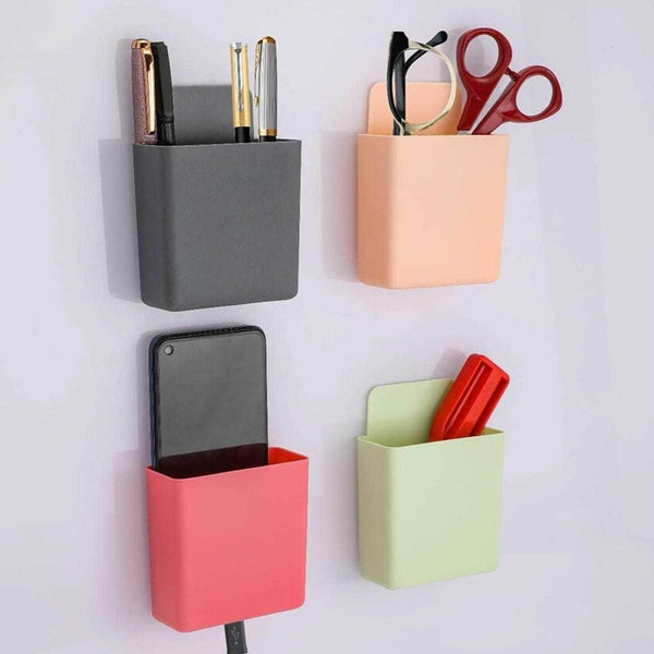 Multipurpose Plastic Wall Mounted Remote & Mobile Holder Stand – (Pack of 4) - dailyneed.life