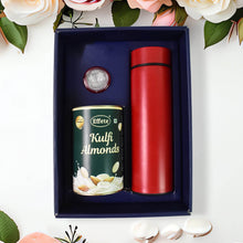 Personalized Temperature Water Bottle, Silver color Coin & Chocolate (With Attractive Peacock Box / 3 Pc Set) - dailyneed.life
