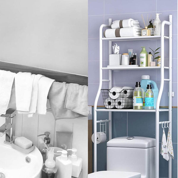 Multi-Layer The Toilet Storage Rack Metal | Bathroom Shelf Space Saving Organizer for Laundry Room Wash Basin Floor Stand - dailyneed.life