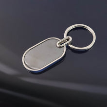 Elegant Black & Silver Oval Metal Keychain (1 Pc) - dailyneed.life