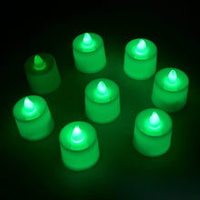GREEN FLAMELESS LED TEALIGHTS, SMOKELESS PLASTIC DECORATIVE CANDLES - LED TEA LIGHT CANDLE FOR HOME DECORATION, Diwali (PACK OF 8) - dailyneed.life