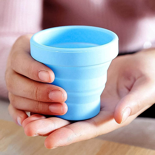 Round Silicone Foldable Glass, Foldable Travel Mug Without Lid (1 Pc) - dailyneed.life