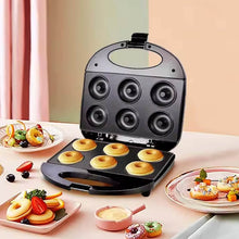 Donut Maker Machine 750W Electric Donut Maker 6pcs Circle Shaped cavity (1 Pc / With 2 PIN Plug Converter 1 Pc ) - dailyneed.life