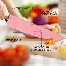 Stainless Steel Non Stick Ceramic Coating 6 Pcs Chef Kitchen Knife Set with Scissor & Peeler - dailyneed.life