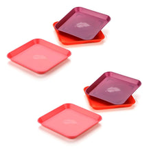 Square Plastic Dinner Plate Set (Set of 6 Pcs) Colorful Snacks / Breakfast Plate - dailyneed.life