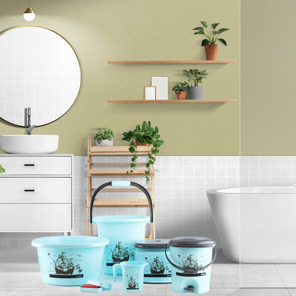 Plastic Bathroom Accessories Set (Mix Color / 6 Pc) - dailyneed.life