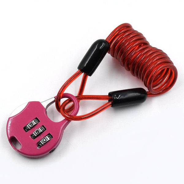3-Digit Travel Combination Lock of Zinc Alloy, Small Safe Combination Padlock Resettable Number Lock Small Colorful Code Locks for Lockers Suitcases Luggage With Safety Lanyard Spring Coil Wire Disc Brake Lock Reminder Cable - dailyneed.life