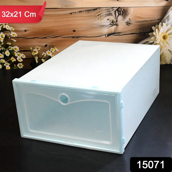 1 Layer Plastic Shoes Storage Box, Stackable Shoe Storage (1 pc / 32x21x12 CM) - dailyneed.life