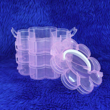 3-Layer Transparent Plastic Flower-Shaped Storage Box with 9 Grids - dailyneed.life