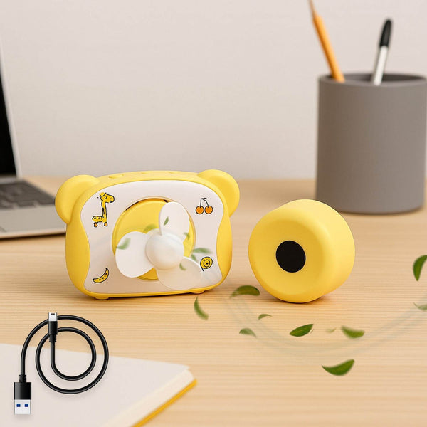 Cute Bear-Shaped Mini Rechargeable Fan (1 Pc) - dailyneed.life